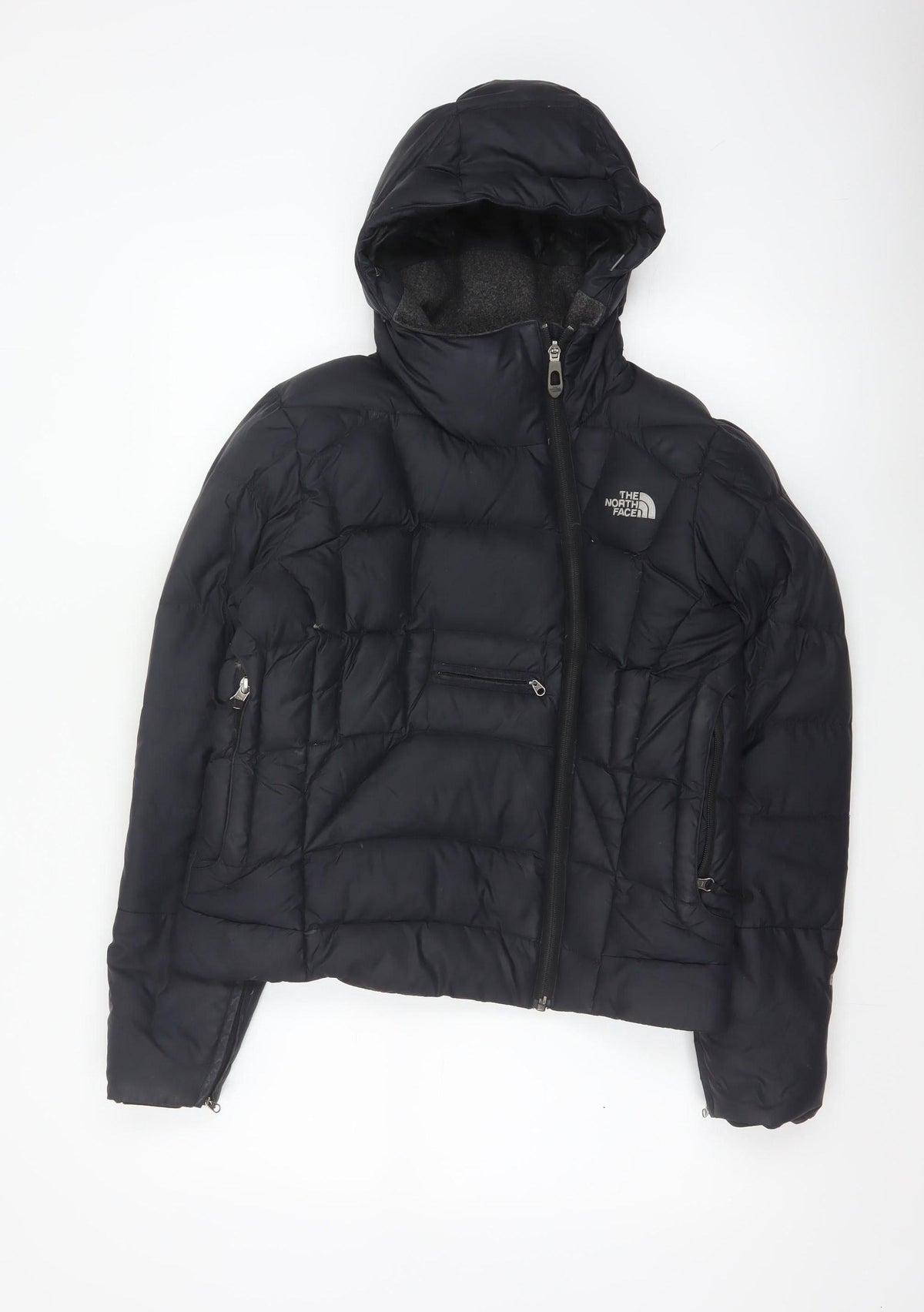 The North Face Women’s Black S Hooded Puffer Jacket Logo