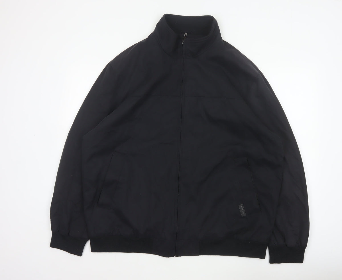 Bosideng Men’s Black XL Bomber Jacket Full Zip Stand Collar