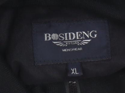 Bosideng Men’s Black XL Bomber Jacket Full Zip Stand Collar