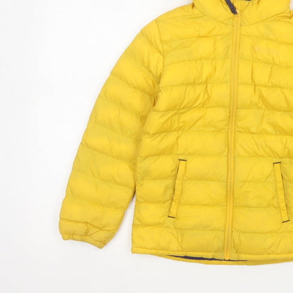 Mountain Warehouse Boys Yellow 7-8 Years Puffer Jacket Hooded Water Resistant