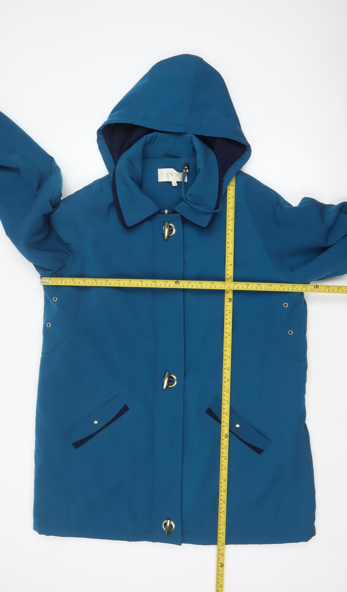 EWM Women Blue Size 18 Hooded Padded Parka Jacket Toggle