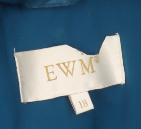 EWM Women Blue Size 18 Hooded Padded Parka Jacket Toggle