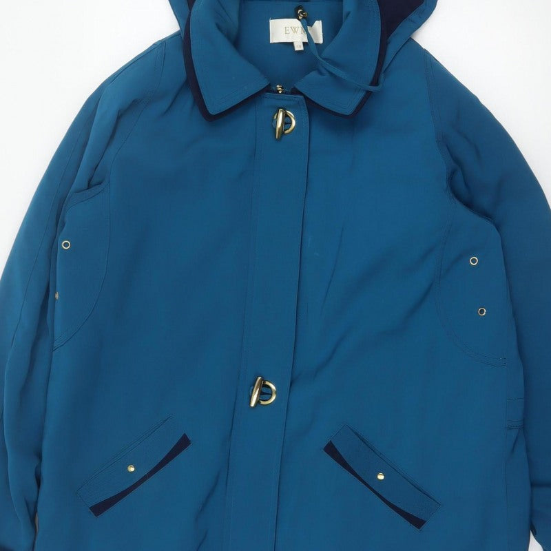 EWM Women Blue Size 18 Hooded Padded Parka Jacket Toggle