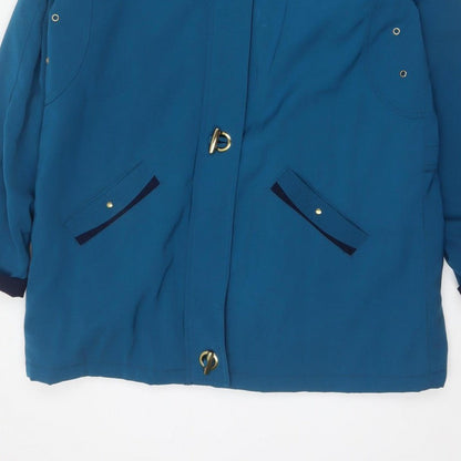 EWM Women Blue Size 18 Hooded Padded Parka Jacket Toggle
