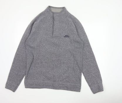 Weird Fish Men’s Grey M 1/4 Zip High Neck Logo Sweatshirt Pullover