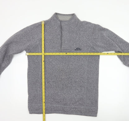 Weird Fish Men’s Grey M 1/4 Zip High Neck Logo Sweatshirt Pullover