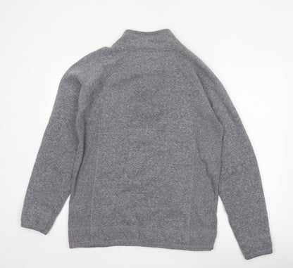 Weird Fish Men’s Grey M 1/4 Zip High Neck Logo Sweatshirt Pullover