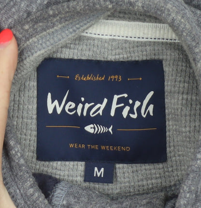 Weird Fish Men’s Grey M 1/4 Zip High Neck Logo Sweatshirt Pullover