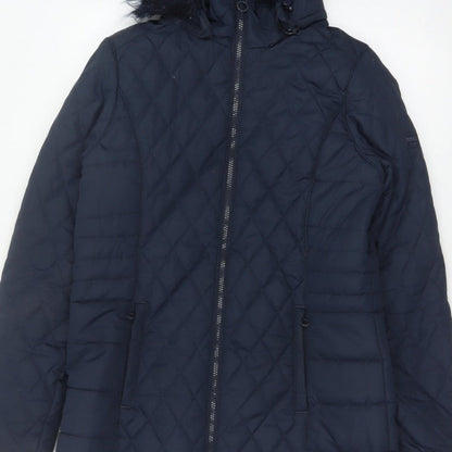 Regatta Women’s Blue UK 12 Quilted Faux Fur Hood Puffer Coat