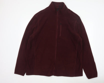 Marks & Spencer Men Red 3XL Fleece Full Zip Jacket Pockets