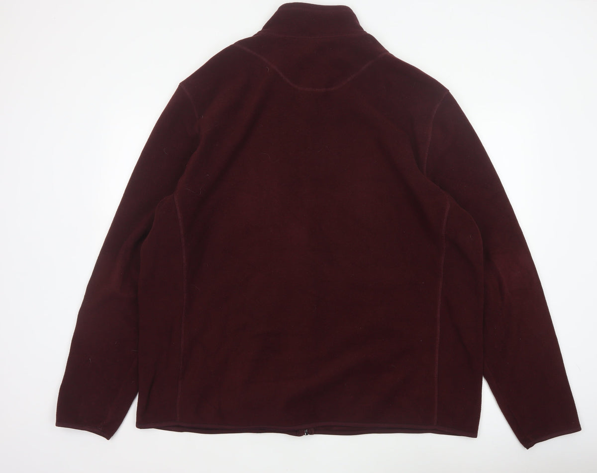Marks & Spencer Men Red 3XL Fleece Full Zip Jacket Pockets
