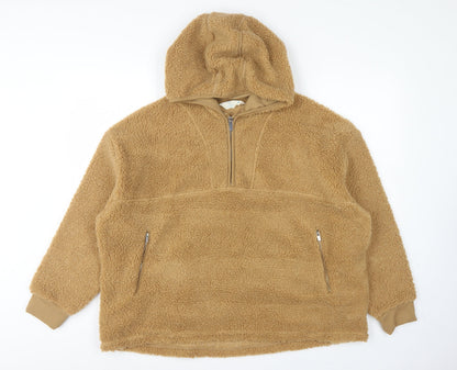 Primark Cares Women’s Beige M Teddy Fleece Half Zip Hoodie
