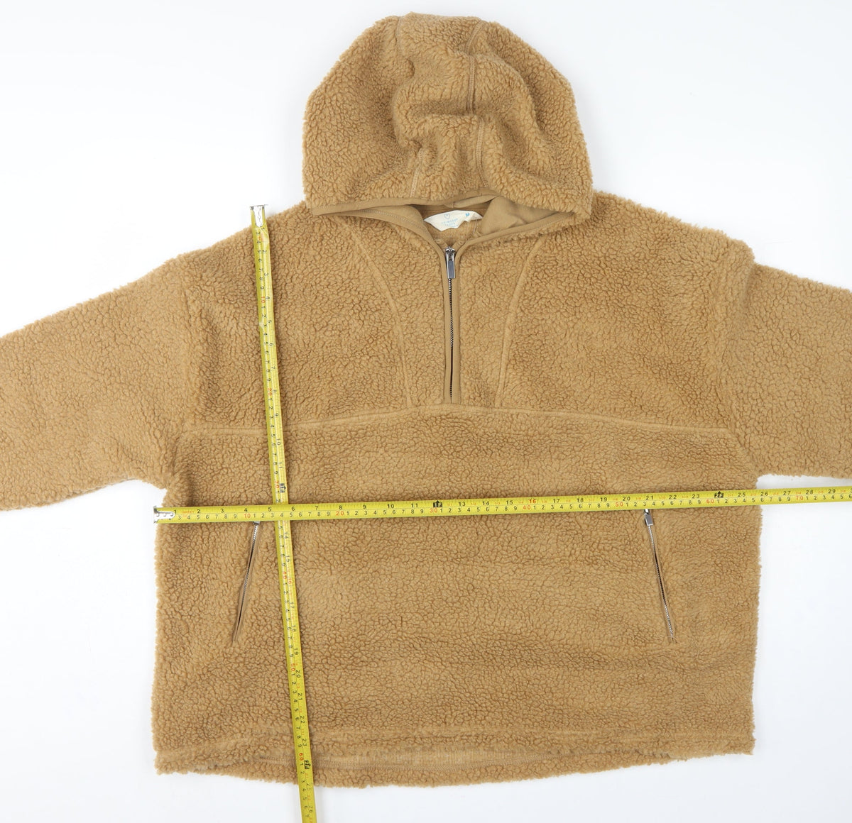 Primark Cares Women’s Beige M Teddy Fleece Half Zip Hoodie