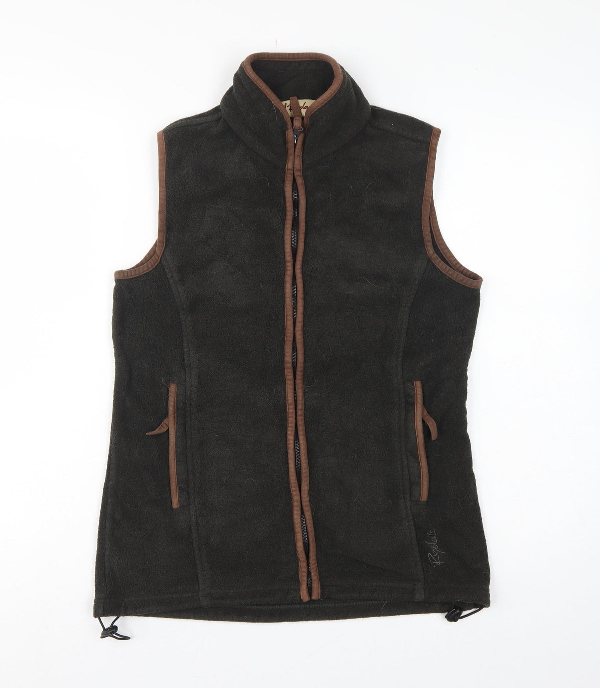 Rydale Women's Black Brown Fleece Full Zip Waistcoat UK 10 Outdoor