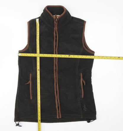 Rydale Women's Black Brown Fleece Full Zip Waistcoat UK 10 Outdoor