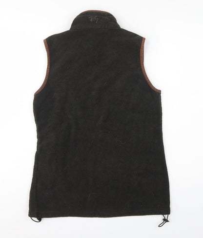 Rydale Women's Black Brown Fleece Full Zip Waistcoat UK 10 Outdoor