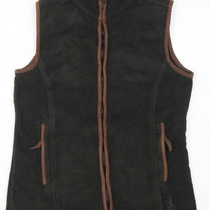 Rydale Women's Black Brown Fleece Full Zip Waistcoat UK 10 Outdoor
