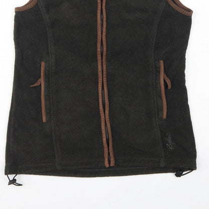 Rydale Women's Black Brown Fleece Full Zip Waistcoat UK 10 Outdoor