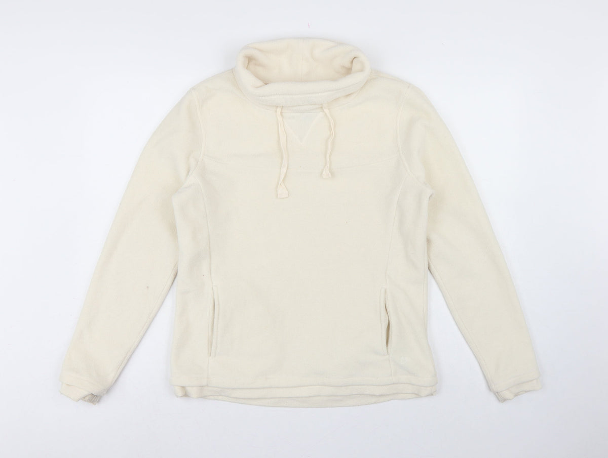 Mantary Women’s Ivory Size 14 Fleece Hoodie Pullover Embroidered