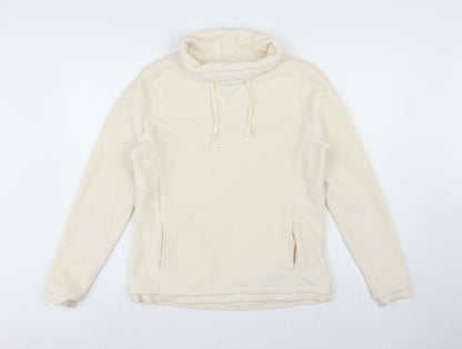 Mantary Women’s Ivory Size 14 Fleece Hoodie Pullover Embroidered