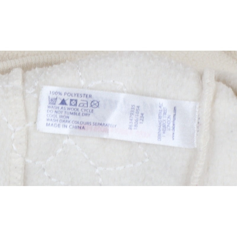 Mantary Women’s Ivory Size 14 Fleece Hoodie Pullover Embroidered