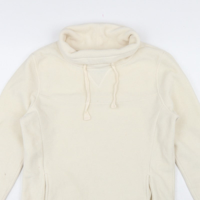 Mantary Women’s Ivory Size 14 Fleece Hoodie Pullover Embroidered