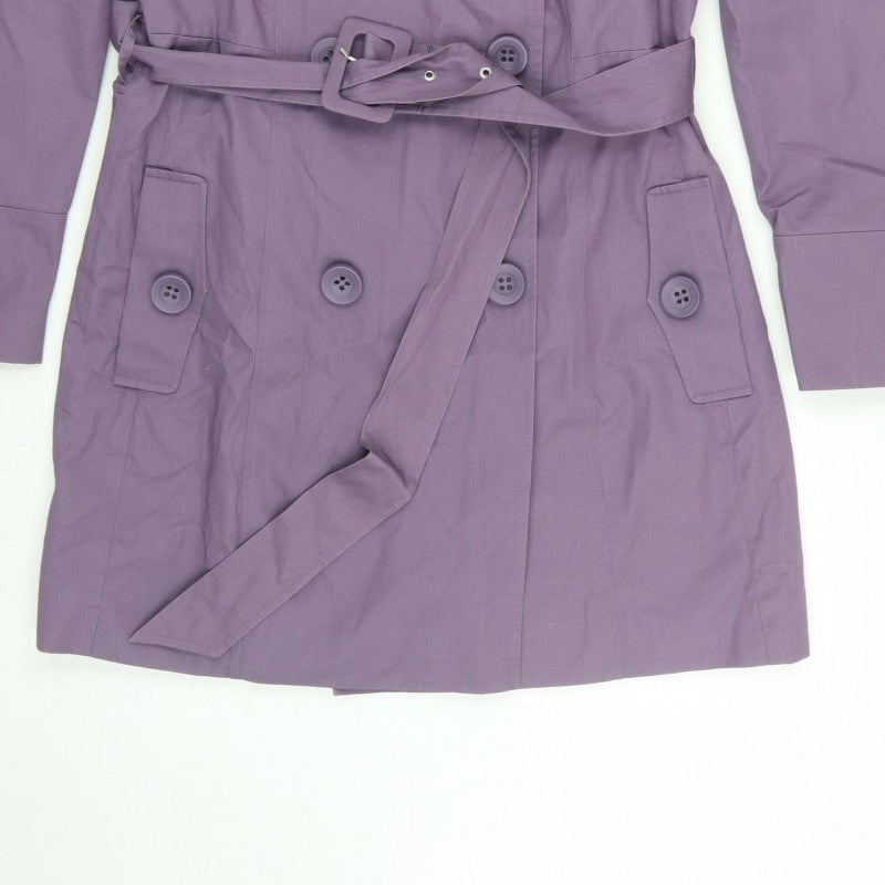 Marks and Spencer Women Purple UK 14 Belted Trench Coat