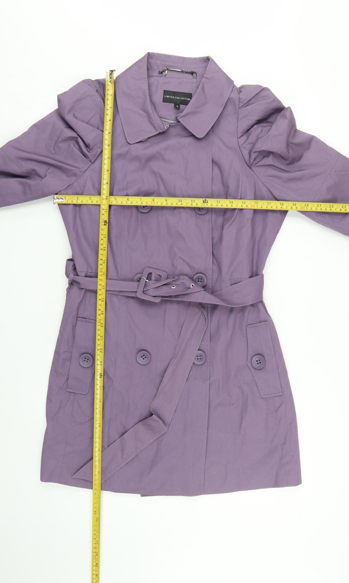 Marks and Spencer Women Purple UK 14 Belted Trench Coat