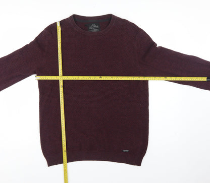 Threadbare Men’s Brown M Textured Knit Crew Neck Pullover Jumper