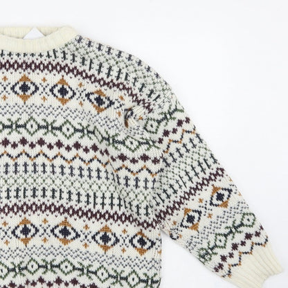 Woodman Men’s Multicoloured L Fair Isle Chunky Knit Pullover Jumper
