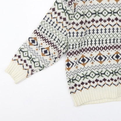 Woodman Men’s Multicoloured L Fair Isle Chunky Knit Pullover Jumper