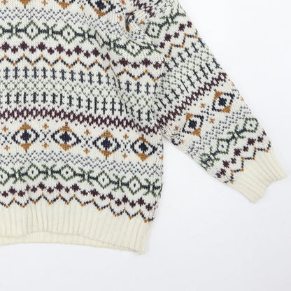 Woodman Men’s Multicoloured L Fair Isle Chunky Knit Pullover Jumper