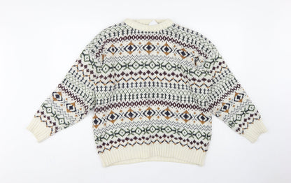 Woodman Men’s Multicoloured L Fair Isle Chunky Knit Pullover Jumper