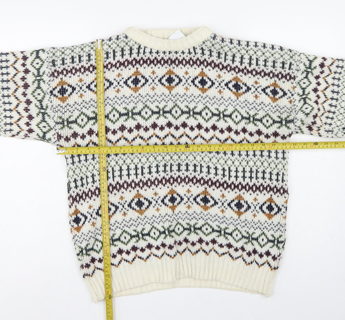 Woodman Men’s Multicoloured L Fair Isle Chunky Knit Pullover Jumper