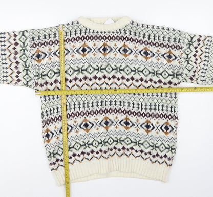 Woodman Men’s Multicoloured L Fair Isle Chunky Knit Pullover Jumper