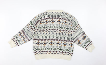 Woodman Men’s Multicoloured L Fair Isle Chunky Knit Pullover Jumper