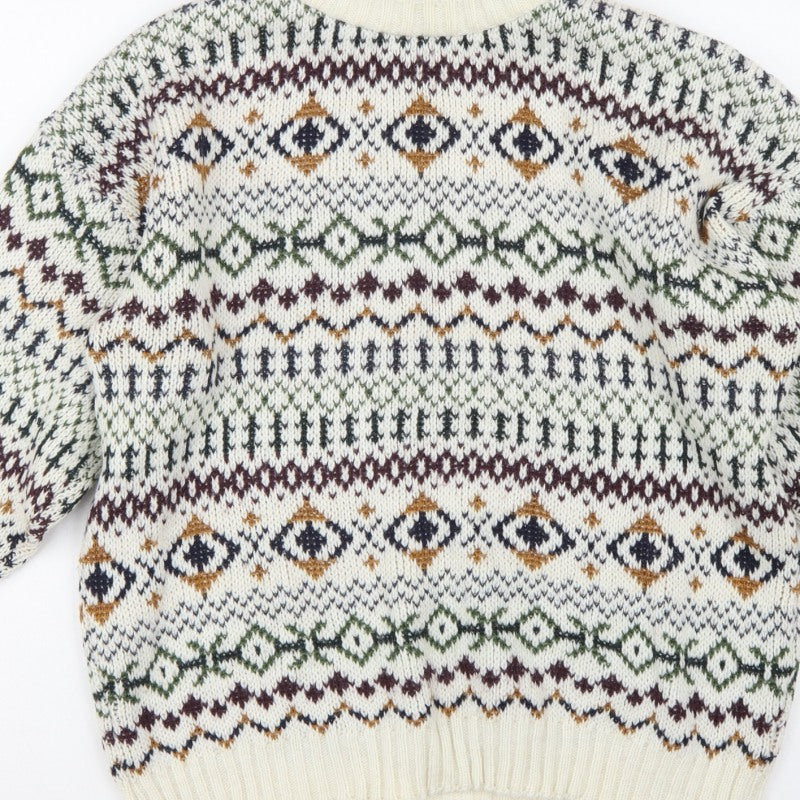 Woodman Men’s Multicoloured L Fair Isle Chunky Knit Pullover Jumper