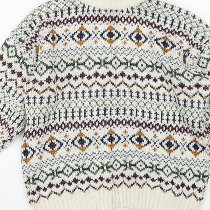 Woodman Men’s Multicoloured L Fair Isle Chunky Knit Pullover Jumper