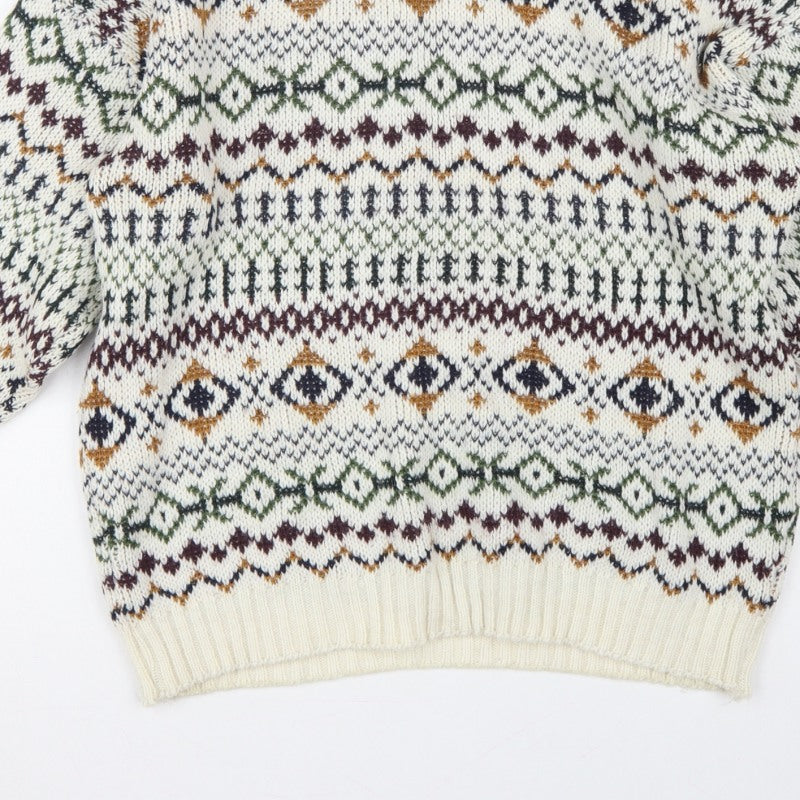 Woodman Men’s Multicoloured L Fair Isle Chunky Knit Pullover Jumper