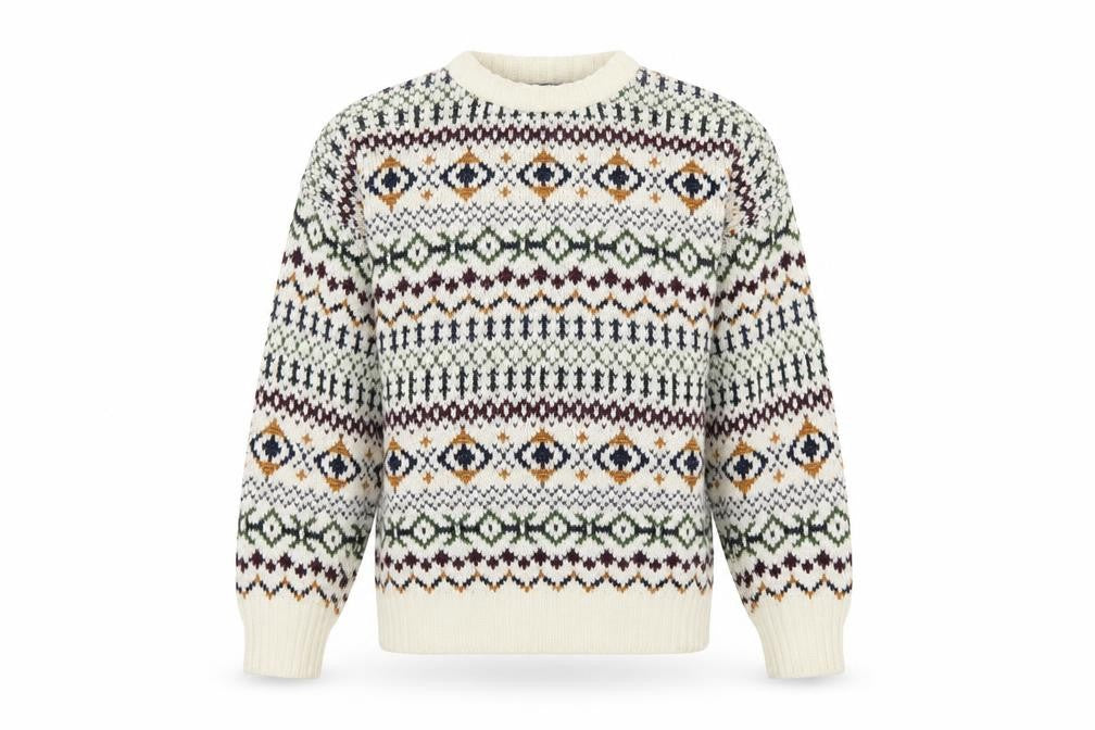 Woodman Men’s Multicoloured L Fair Isle Chunky Knit Pullover Jumper