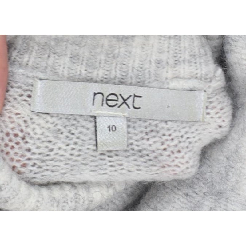 Next Women’s Grey Pearl Beaded Roll Neck Jumper Size 10 Knit
