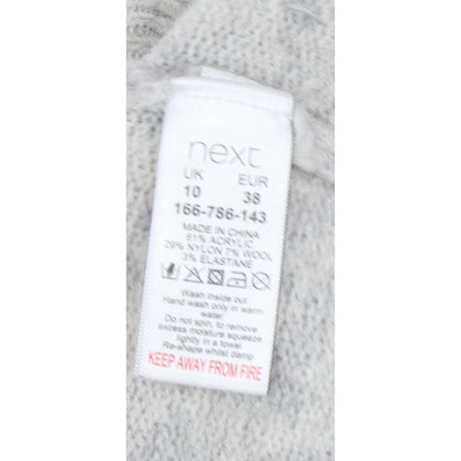 Next Women’s Grey Pearl Beaded Roll Neck Jumper Size 10 Knit