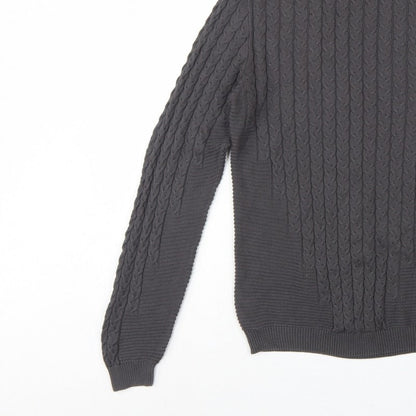 ASOS Design Men’s Grey M Cable Knit Roll Neck Pullover Jumper
