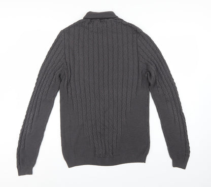 ASOS Design Men’s Grey M Cable Knit Roll Neck Pullover Jumper