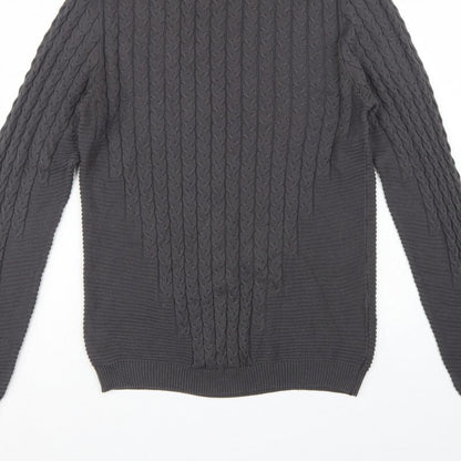 ASOS Design Men’s Grey M Cable Knit Roll Neck Pullover Jumper
