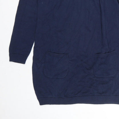 Frugi Bloom Women’s Blue UK 12 Bird Knit Jumper Dress Pockets