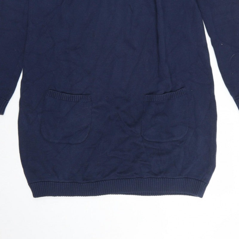 Frugi Bloom Women’s Blue UK 12 Bird Knit Jumper Dress Pockets