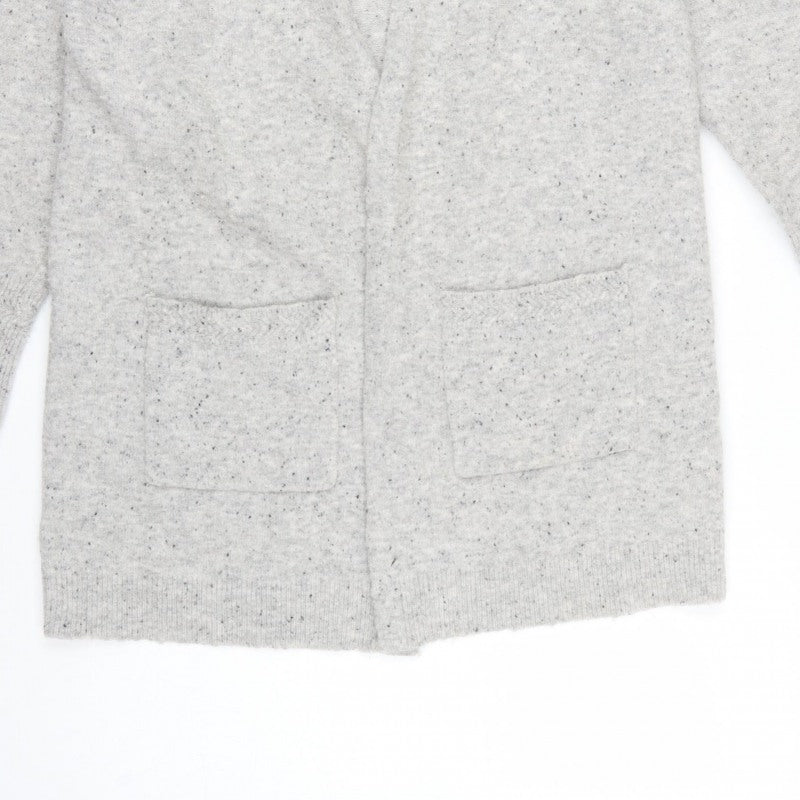 White Stuff Women Grey UK 14 Open Knit Pocket Cardigan Wool Blend