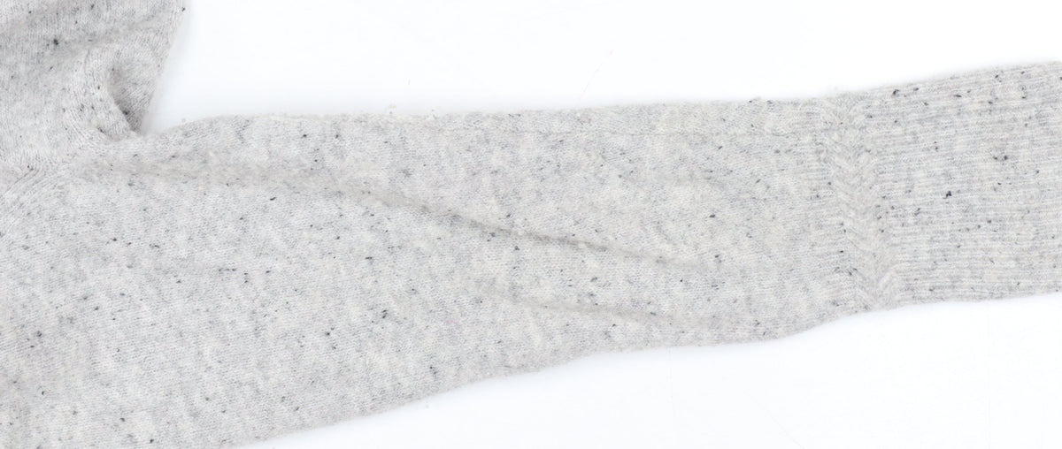 White Stuff Women Grey UK 14 Open Knit Pocket Cardigan Wool Blend