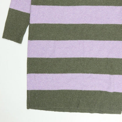 Tu Women Multicoloured Stripe Knit Jumper Dress Size 16 Long Sleeve